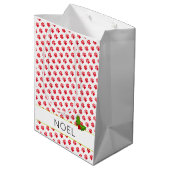 Kerstmis Paw Prints Holly Naam Vakantie Plezier Medium Cadeauzakje (Achterkant Gekanteld)