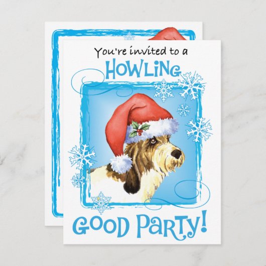 Kerstmis PBGV Feestdagenkaart (Voorkant / Achterkant)