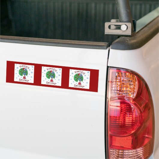 Kerstmis Peacock Bumpersticker (Op Truck)