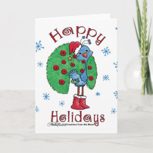 Kerstmis Peacock Feestdagen Kaart