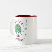 Kerstmis Peacock Tweekleurige Koffiemok (Voorkant links)