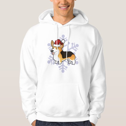 Kerstmis Pembroke Welsh Corgi Hoodie (Voorkant)