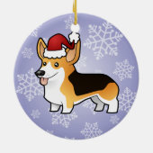 Kerstmis Pembroke Welsh Corgi Keramisch Ornament (Achterkant)