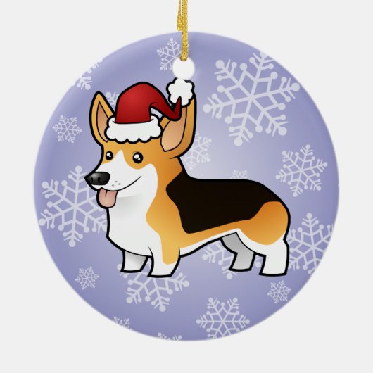 Kerstmis Pembroke Welsh Corgi Keramisch Ornament (Achterkant)
