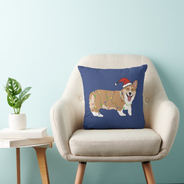 Kerstmis Pembroke Welsh Corgi Kussen (Stoel)