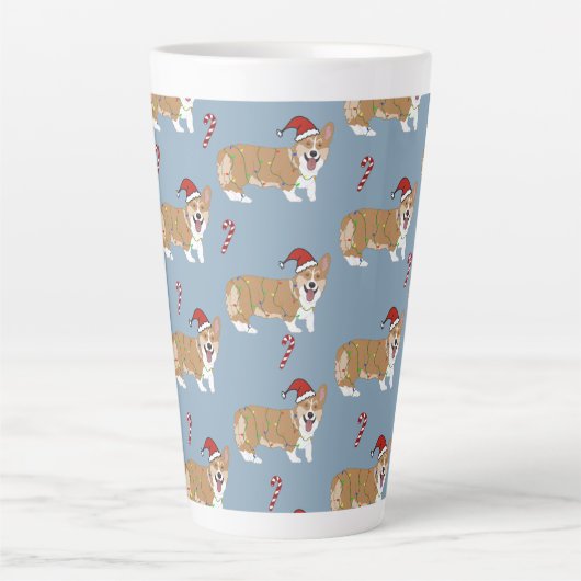 Kerstmis Pembroke Welsh Corgi Latte Mok (Voorkant)