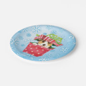 Kerstmis Pembroke Welsh Corgi Papieren Bordje (Gekanteld)