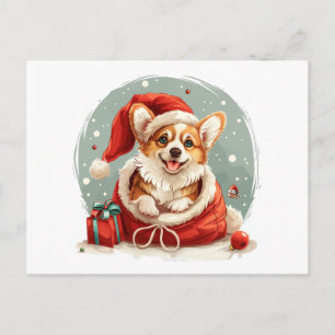 Kerstmis Pembroke Welsh Corgi Puppy Briefkaart