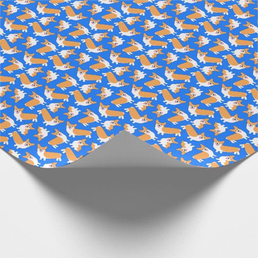 Kerstmis Pembroke Welsh Corgi Puppy Pattern Cadeaupapier (Hoek)