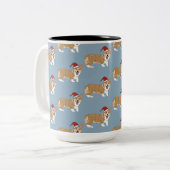 Kerstmis Pembroke Welsh Corgi Tweekleurige Koffiemok (Voorkant links)