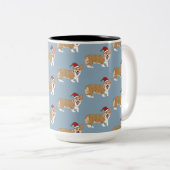 Kerstmis Pembroke Welsh Corgi Tweekleurige Koffiemok (Voorkant rechts)