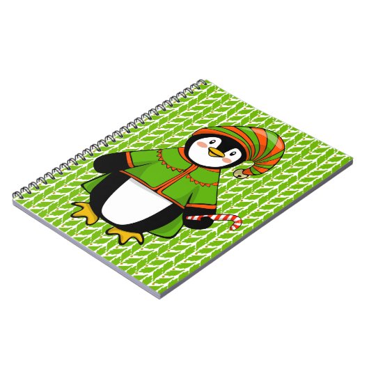 Kerstmis Penguin Elf Notitieboek (Linkerzijde)