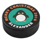 Kerstmis Penguin Hockey Puck (3/4)