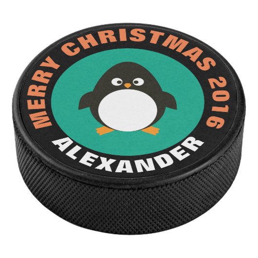 Kerstmis Penguin Hockey Puck (3/4)