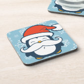 Kerstmis Penguin Mustache Trend Bier Onderzetter (Linkerzijde)
