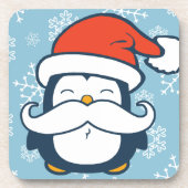 Kerstmis Penguin Mustache Trend Bier Onderzetter (Voorkant)