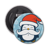 Kerstmis Penguin Mustache Trend Button Flesopener (Voorkant)