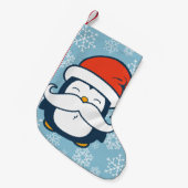 Kerstmis Penguin Mustache Trend Kleine Kerstsok (Voorkant (Hangend))