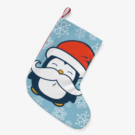 Kerstmis Penguin Mustache Trend Kleine Kerstsok (Voorkant (Hangend))