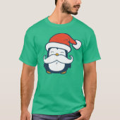 Kerstmis Penguin Mustache Trend T-shirt (Voorkant)