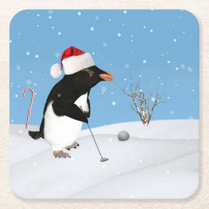 Kerstmis, Penguin-spelgolf Kartonnen Onderzetters