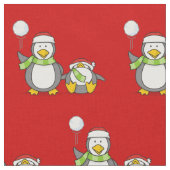 Kerstmis: Penguins Patroon Stof (Close Up)