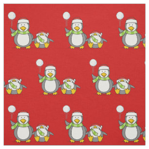 Kerstmis: Penguins Patroon Stof