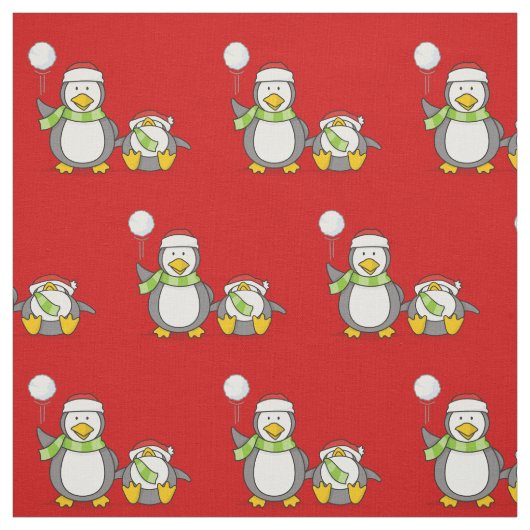 Kerstmis: Penguins Patroon Stof (Swatch)