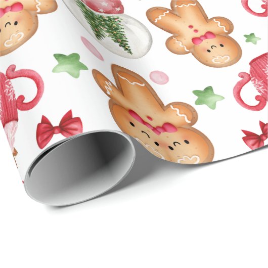 Kerstmis/peperkoek Cadeaupapier (Rol Hoek)