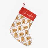 Kerstmis peperkoek en Candy Cane Patroon Kleine Kerstsok (Voorkant (Hangend))