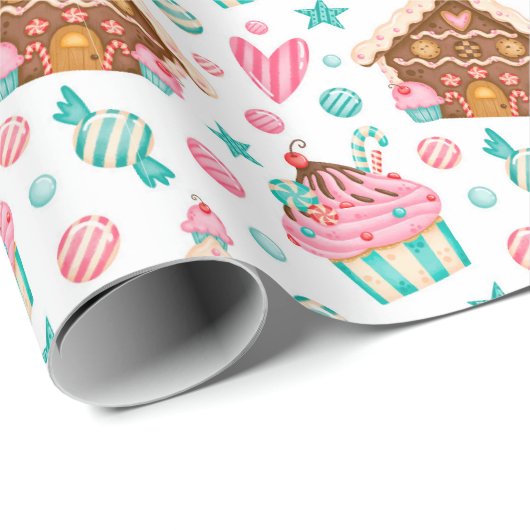 Kerstmis peperkoek en cupcakes cadeaupapier (Rol Hoek)