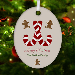 Kerstmis peperkoek Man & Candy Cane Metalen Ornament