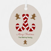 Kerstmis peperkoek Man & Candy Cane Metalen Ornament (Voorkant)