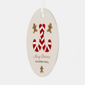 Kerstmis peperkoek Man & Candy Cane Metalen Ornament (Voorkant links)