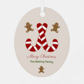 Kerstmis peperkoek Man & Candy Cane Metalen Ornament (Achterkant)