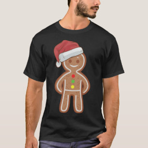 Kerstmis peperkoek man koekje santa hoed grappig a t-shirt
