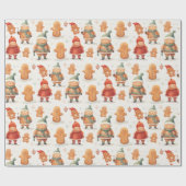 Kerstmis peperkoek mannen cadeaupapier (Vlak)