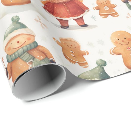 Kerstmis peperkoek mannen cadeaupapier (Rol Hoek)