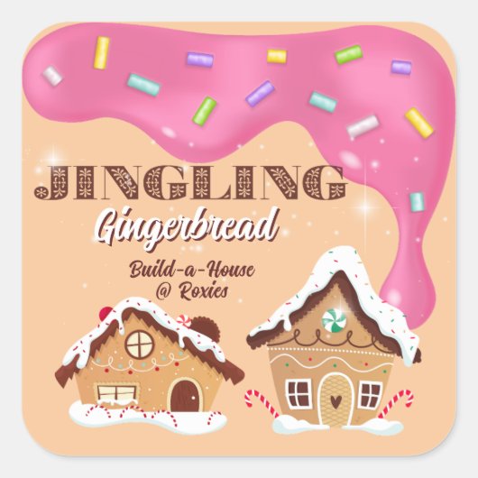 Kerstmis Peperkoek Sticker (Voorkant)
