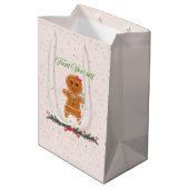 Kerstmis peperkoek Vrouw Medium Cadeauzakje (Achterkant Gekanteld)