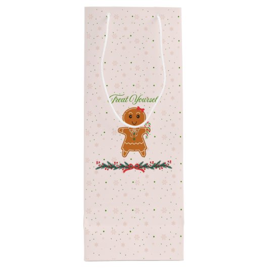 Kerstmis peperkoek Vrouw Wijn Cadeautas (Achterkant)