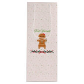 Kerstmis peperkoek Vrouw Wijn Cadeautas (Voorkant)