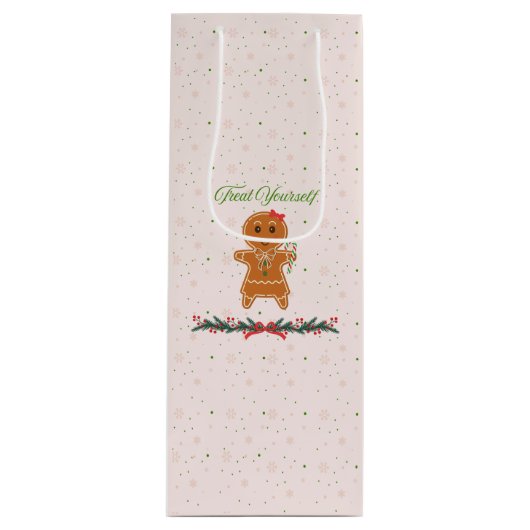 Kerstmis peperkoek Vrouw Wijn Cadeautas (Voorkant)