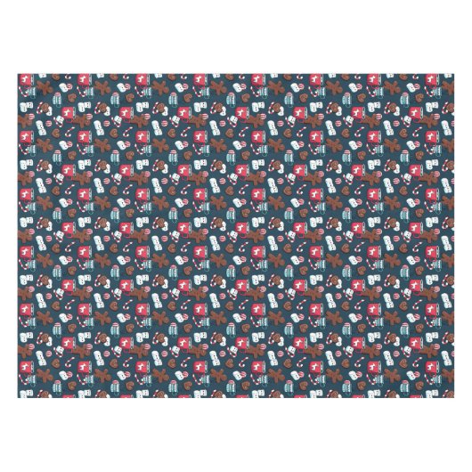 Kerstmis peperkoek warme chocolademelk pepermunt tafelkleed (Voorkant (Horizontaal))