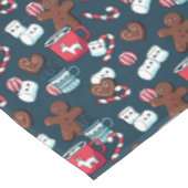 Kerstmis peperkoek warme chocolademelk pepermunt tafelkleed (Gekanteld)