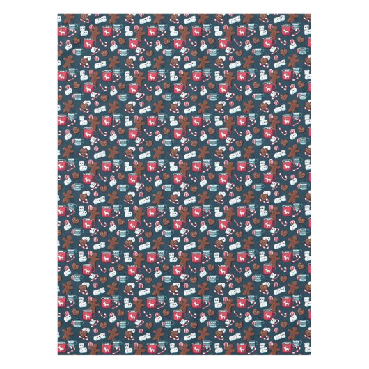 Kerstmis peperkoek warme chocolademelk pepermunt tafelkleed (Voorkant)