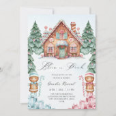 Kerstmis peperkoek Winter Baby Geslacht onthullen Kaart (Voorkant)