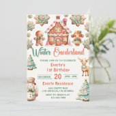 Kerstmis peperkoek Winter Onederland Verjaardag Kaart (Staand voorkant)