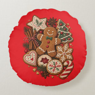 Kerstmis peperkoekkoekjes en vakantiemomenten rond kussen