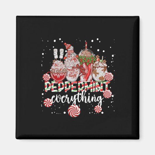 Kerstmis Pepermunt Alles Koffie Chocolade M Magneet (Voorkant)